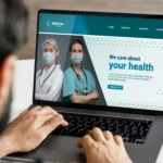 Laptop-mit-Praxiskampagne-Landingpage-offen