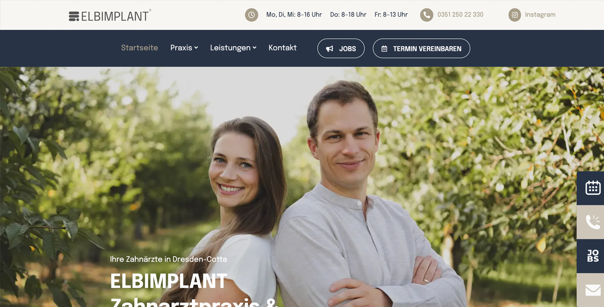 Elbimplant Branding und Website